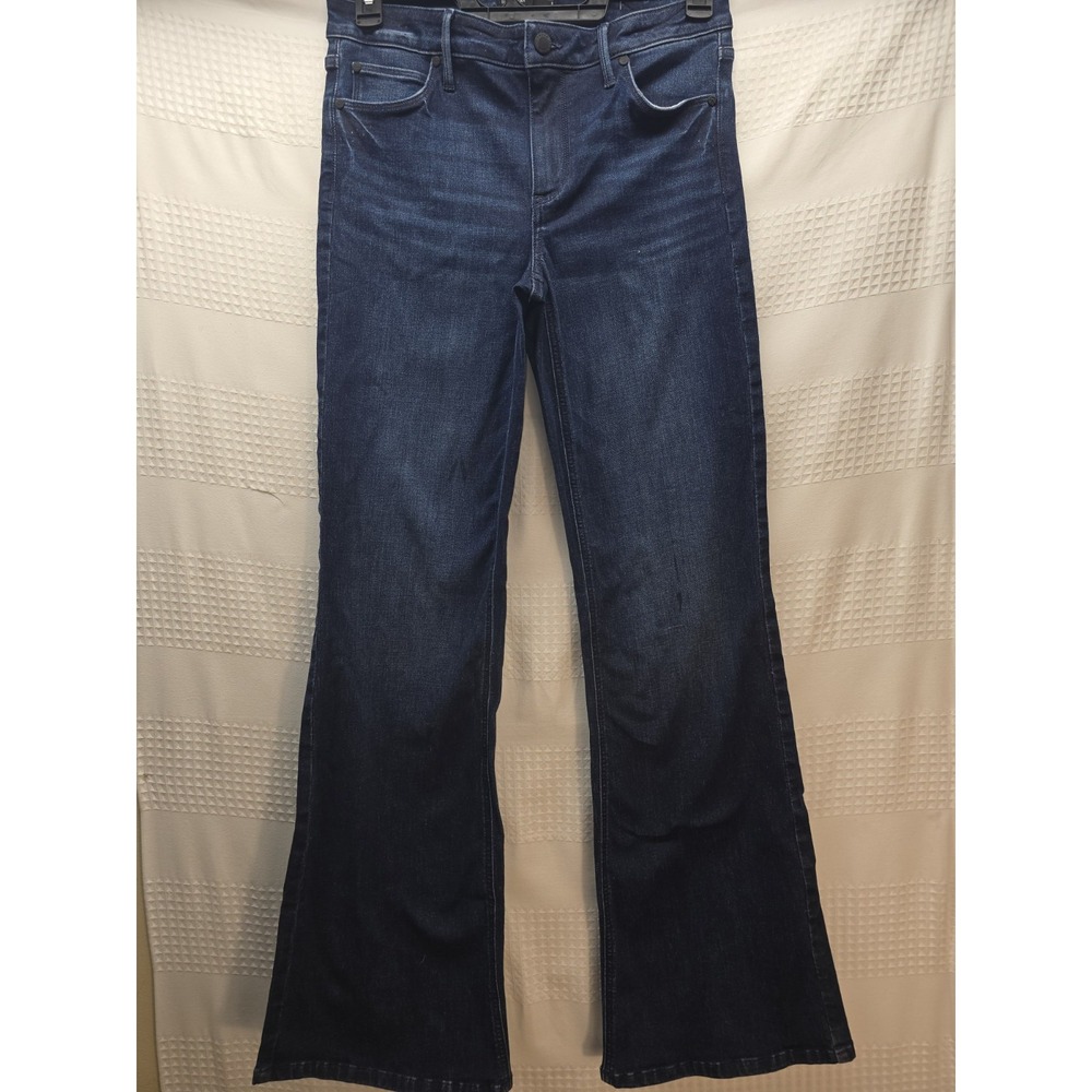 Simply Vera Wang Flare Jeans Size 8 Wide Leg Dark Wash High Rise Blue